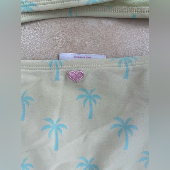Stoney Clover Lane Lime Green Palm Tree Bikini Top + Scoop Bottom #4812; size M - Picture 8 of 10